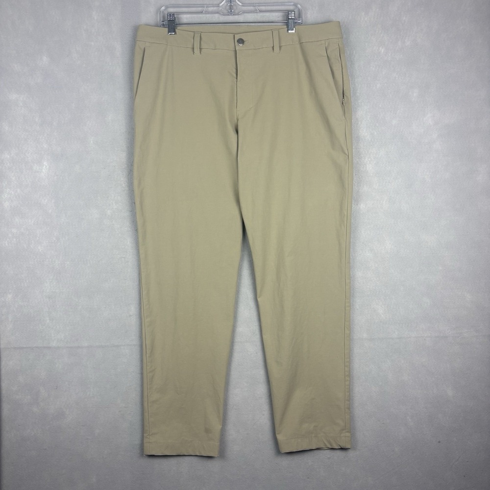 Lululemon ABC Pants Men’s 38x30 Beige Cotton VersaTwill Slim Fit Trouser Golf